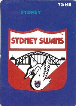 1990 AFL Scanlens Stimorol #73 Sydney Swans Front